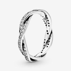 Pandora Sparkling Twisted Lines Ring